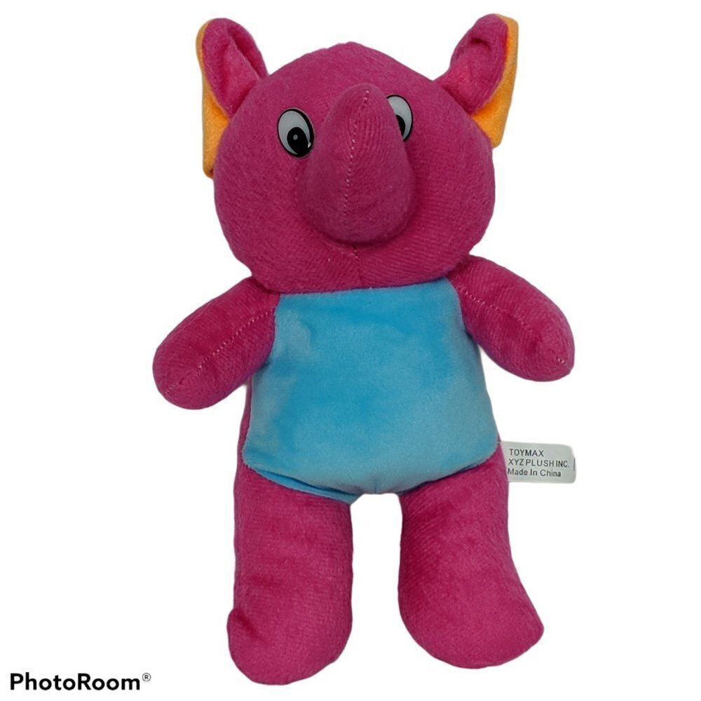 Toymax Pink Blue Elephant Plush 9.5 Inch